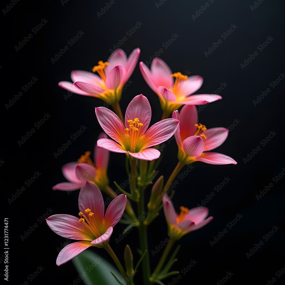 Fototapeta premium Enchanting Spring Blossoms on a Stylish Black Canvas