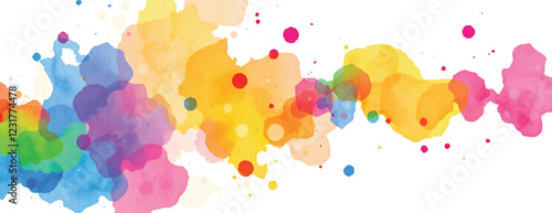 Holi colorful abstract liquid watercolor background with artistic, paint, splashes, grunge, splatter, texture, powder, Artwork for creative banner, card, template, effect, ink, blot design vector