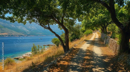 road with mountain and sea views