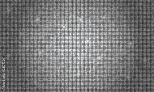 silver sequin background. Abstract grey metallic square sequins horizontal background