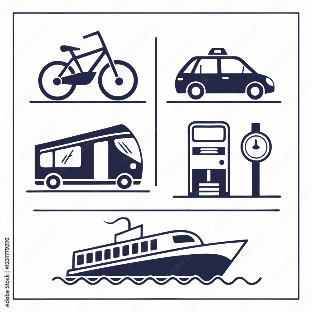 Naklejka premium set of transport icons