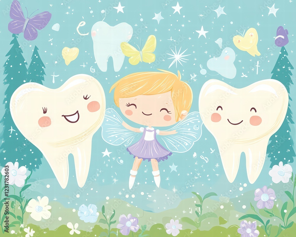 Cute cartoon tooth characters with the text National Dentist's Day on a pink background. The concept of healthcare, tooth decay prevention, or dental treatment Cute cartoon tooth characters with the text National Dentist's Day on a pink background. The concept of healthcare, tooth decay prevention, or dental treatment