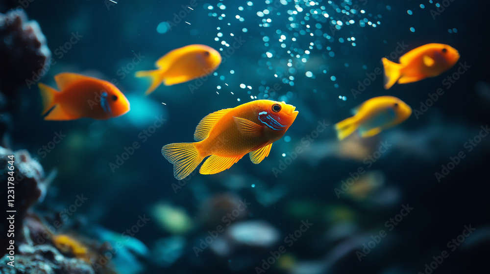 Fototapeta premium Close-up of exotic fish in the aquarium