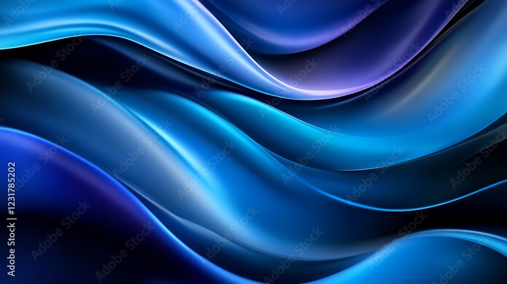 Abstract Blue Waves: A Symphony of Color and Form Abstract Blue Waves: A Symphony of Color and Form