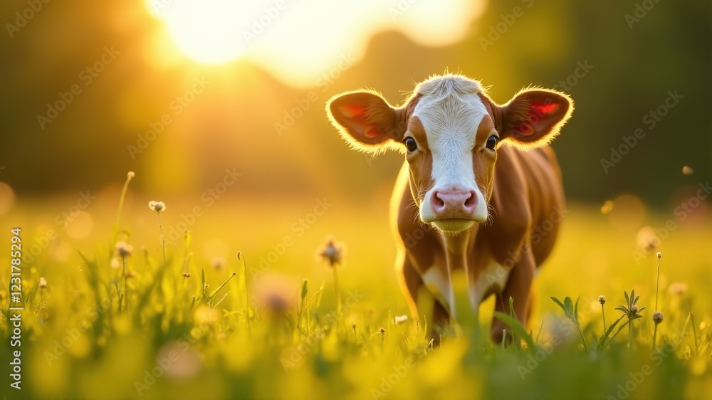 Majestic Cow Meadow Scene, Stunning Colors Majestic Cow Meadow Scene, Stunning Colors