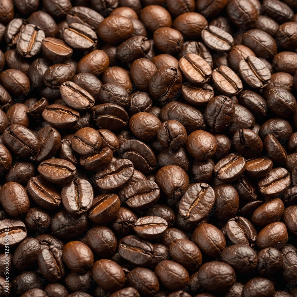 Fototapeta premium pile of coffee beans isolated on white or transparent png