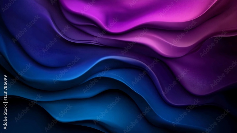 Obraz premium Abstract Purple and Blue Waves: A Digital Art Piece