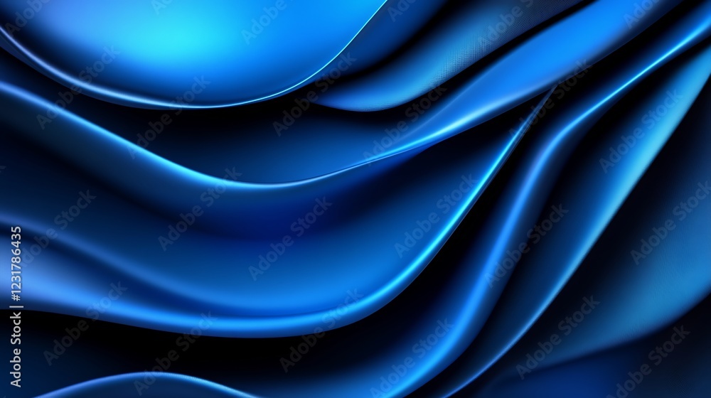 Fototapeta premium Abstract Blue Waves: A Serene Digital Art Piece
