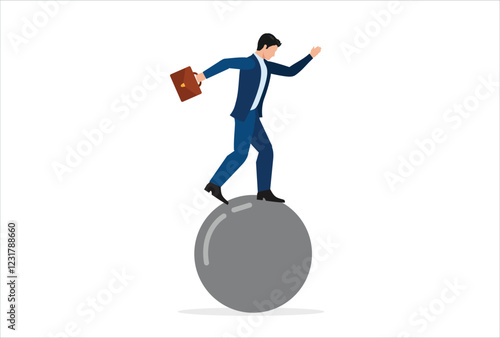 Work life balance, equality or weight between working for money and life happiness, health, success and healthy lifestyle concept,smart businessman strikes a balance.