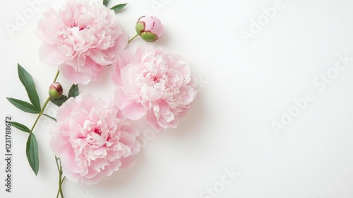 Elegant Pink Peony Soft White Background Nature Inspiration