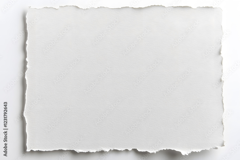 White torn paper sheet, isolated on white background White torn paper sheet, isolated on white background