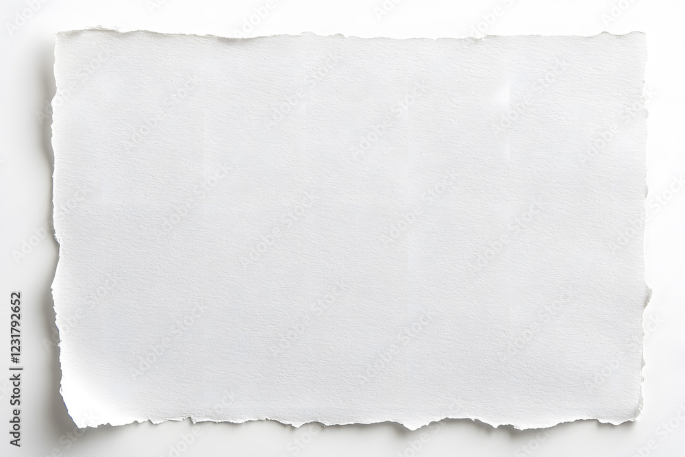 White torn paper sheet, isolated on white background White torn paper sheet, isolated on white background