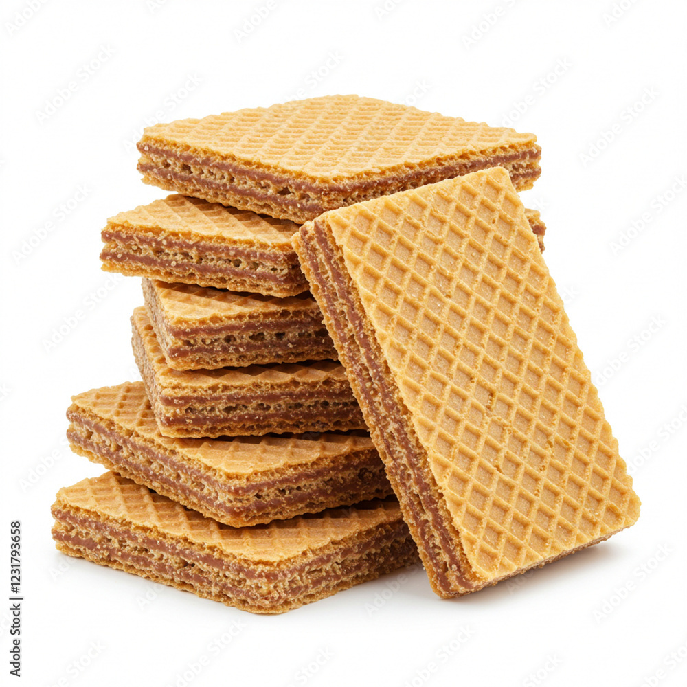 wafers isolated Crispy square white background wafers isolated Crispy square white background