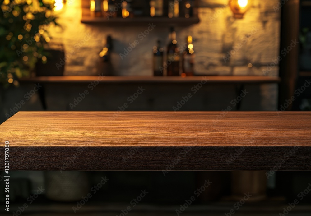 A wooden table with a few bottles on it A wooden table with a few bottles on it