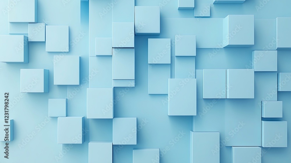 Abstract Blue Cubes Geometric Background Design Abstract Blue Cubes Geometric Background Design