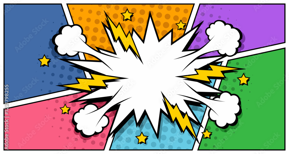 Fototapeta premium Comic blank text speech bubbles in pop art style vector illustration