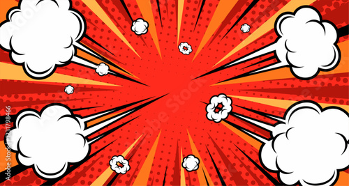 Comic style attack explosion effects