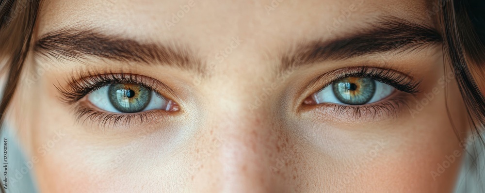 Naklejka premium Optimise vision by contact lens, Close-up of woman face during insert contact lens to her eyes
