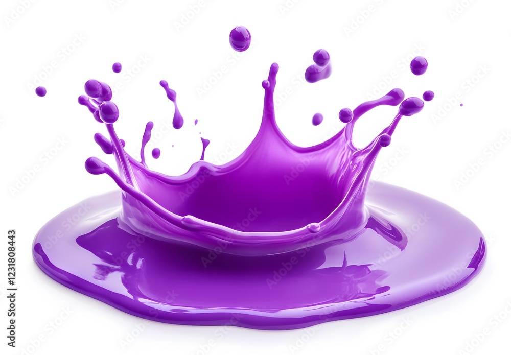 Dripping Fluid purple color, on a white background, generative AI Dripping Fluid purple color, on a white background, generative AI