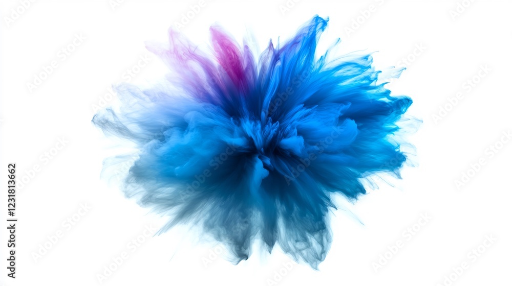 Obraz premium Abstract Blue Ink Explosion: A Vivid Burst of Color