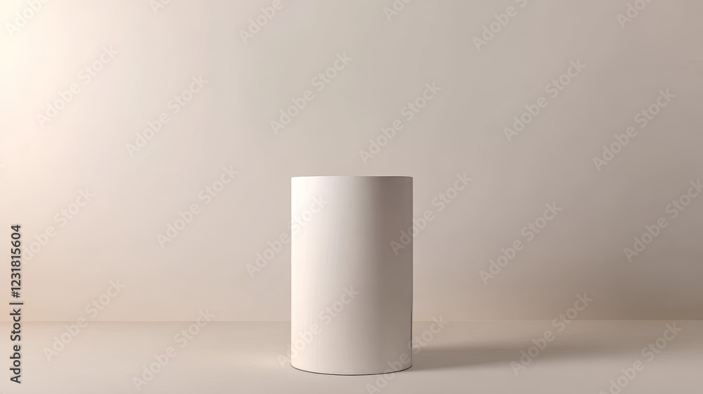 3d white product display podium platform in studio. Abstract minimal scene with wall and light in room. Empty showcase cylinder pedestal mockup. Perspective modern clean space showroom backdrop 3d white product display podium platform in studio. Abstract minimal scene with wall and light in room. Empty showcase cylinder pedestal mockup. Perspective modern clean space showroom backdrop