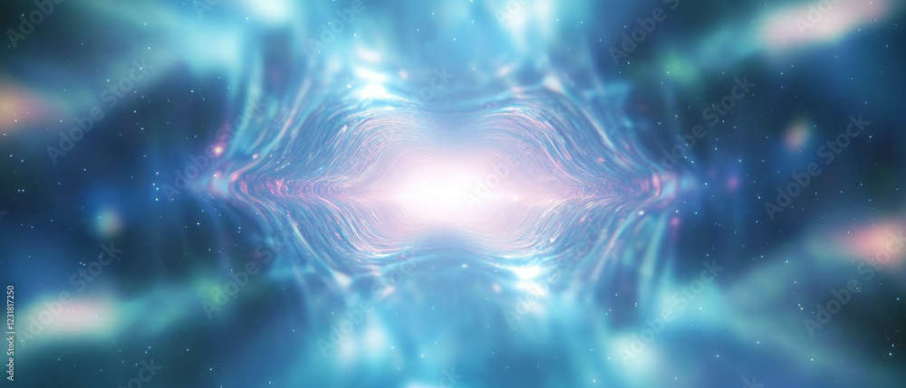 Obraz premium Exploring the colorful depths of quantum effects and sound networks for future communication