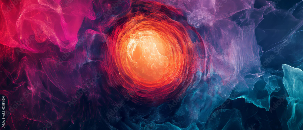 Fototapeta premium Visualized audio spectrum with vibrant colors and abstract design elements