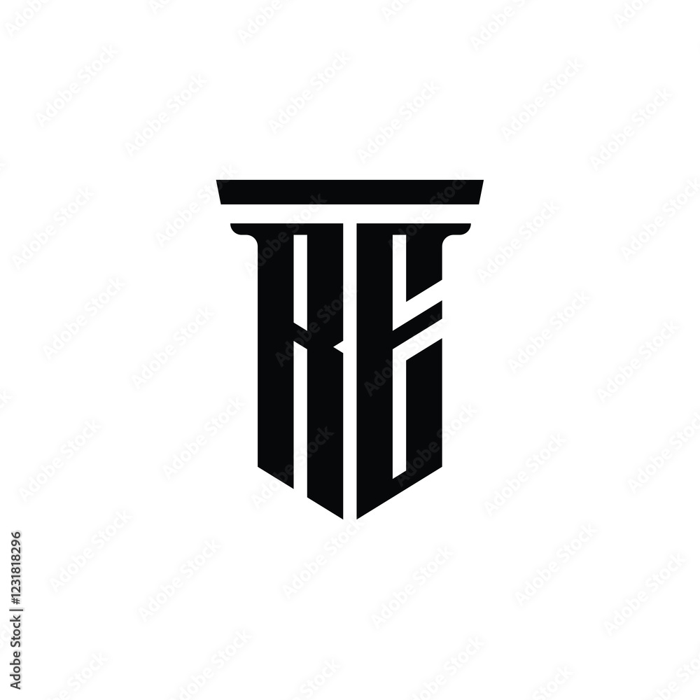 RE monogram logo design letter text name symbol monochrome logotype alphabet character simple logo RE monogram logo design letter text name symbol monochrome logotype alphabet character simple logo
