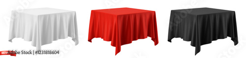 Vector realistic illustration of tablecloths on a white background.