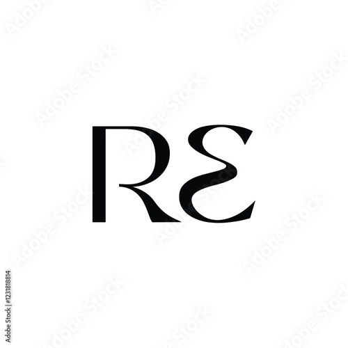 RE monogram logo design letter text name symbol monochrome logotype alphabet character simple logo