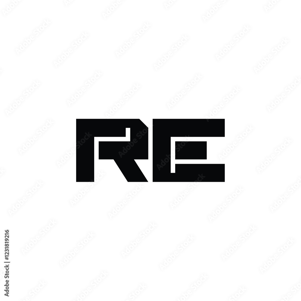 RE monogram logo design letter text name symbol monochrome logotype alphabet character simple logo RE monogram logo design letter text name symbol monochrome logotype alphabet character simple logo