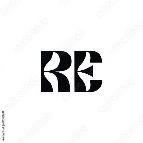 RE monogram logo design letter text name symbol monochrome logotype alphabet character simple logo