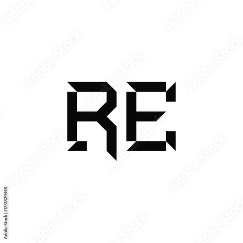 RE monogram logo design letter text name symbol monochrome logotype alphabet character simple logo