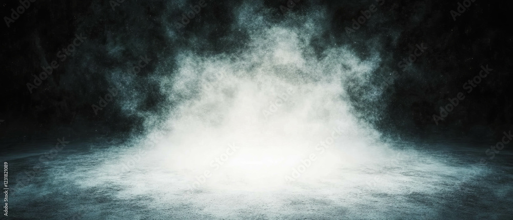 Fototapeta premium Angular dust overlay creates dynamic focal point on geometric black background