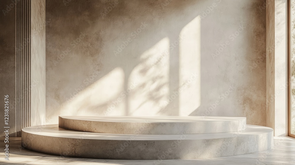 Close-up of a minimalist podium with simple lines and smooth textures, perfect for a modern product display Close-up of a minimalist podium with simple lines and smooth textures, perfect for a modern product display