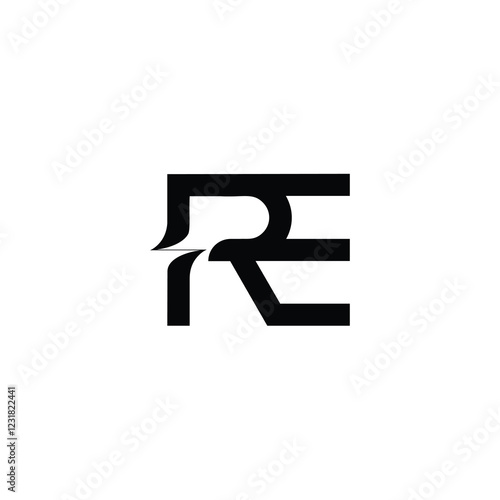 RE monogram logo design letter text name symbol monochrome logotype alphabet character simple logo