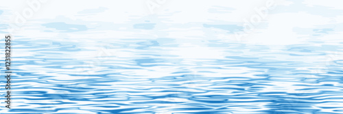 Ripples and water waves, sea surface, vector natural background, banner