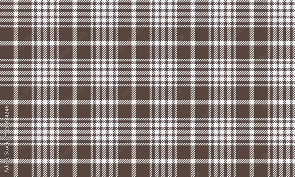Seamless plaid pattern, brown, white. Suitable for designing clothes, skirts, pants and textiles. Gives a classic and stylish look. Versatile, vector illustration. Seamless plaid pattern, brown, white. Suitable for designing clothes, skirts, pants and textiles. Gives a classic and stylish look. Versatile, vector illustration.