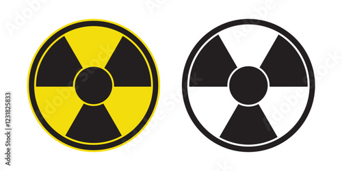 Radiation sign and icon. Radioactivity alert symbol.