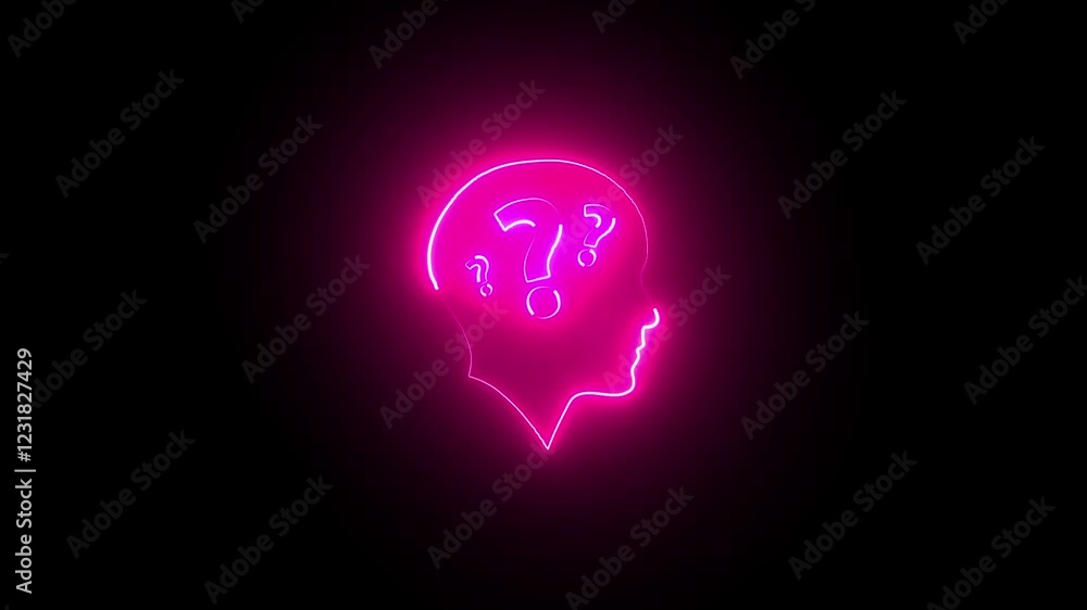 A glowing question mark that have a glowing human brain inside. Help icon, support concept, call center and customer service. A glowing question mark that have a glowing human brain inside. Help icon, support concept, call center and customer service.