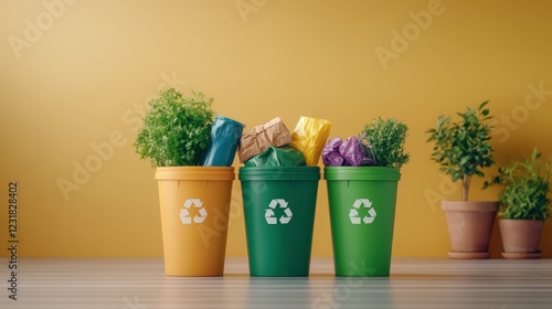 Colorful Bins for Teaching Kids About Waste Segregation