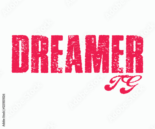  dreamer - text red coller , typograpy 