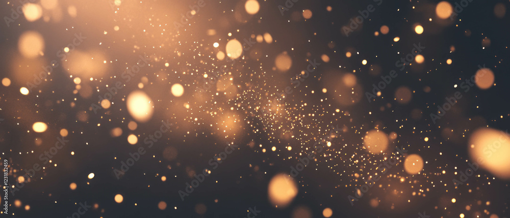 Obraz premium Dynamic confetti burst with golden particles on a black background for celebrations