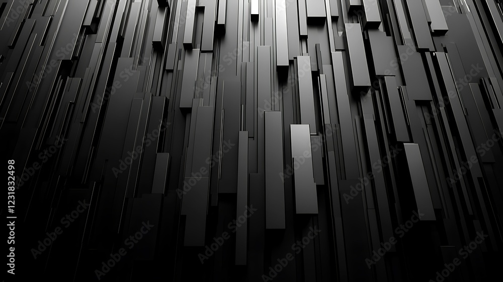 Obraz premium Abstract dark grey blocks, digital background, technology concept, website design