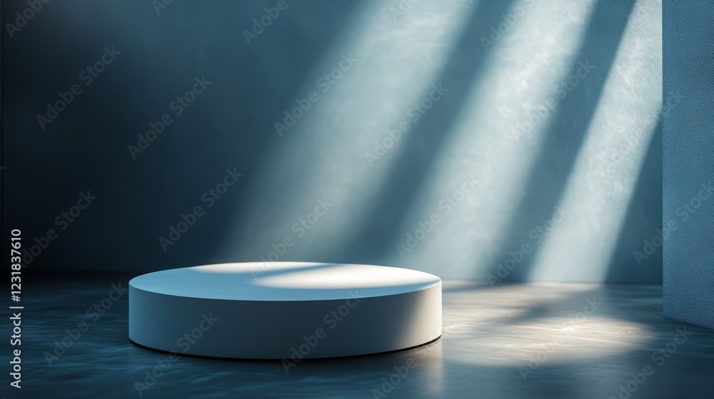 Minimalist podium captured in a close-up shot, highlighting its sleek and modern design, ideal for product presentation Minimalist podium captured in a close-up shot, highlighting its sleek and modern design, ideal for product presentation