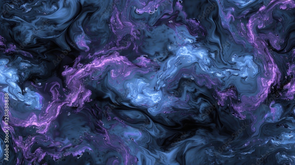 Abstract Cosmic Swirls A mesmerizing blend of deep blues and purples creating a vibrant