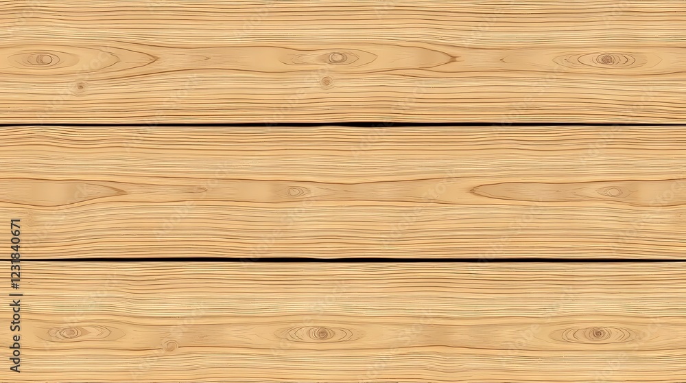 Fototapeta premium A rustic wood grain seamless pattern, photo-realistically rendered, exhibiting a natural texture and neutral color palette, featuring a horizontal framing.