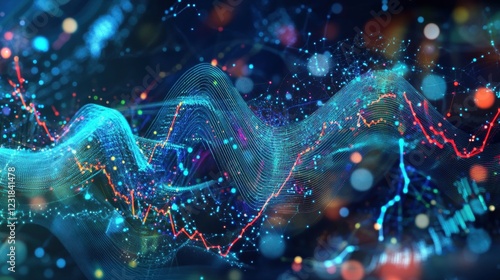 Wallpaper Mural Visualizing Holographic Financial Data in Dubai Innovative Insights in Business Analytics Torontodigital.ca