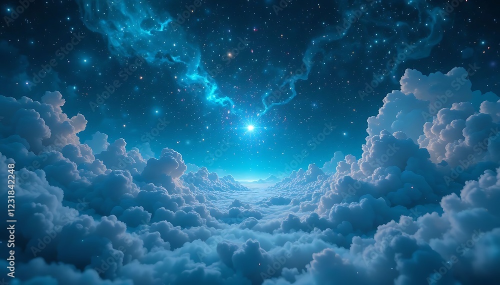Beyond the clouds, a universe of wonder awaits. A breathtaking panorama of stars and nebulae. Beyond the clouds, a universe of wonder awaits. A breathtaking panorama of stars and nebulae.
