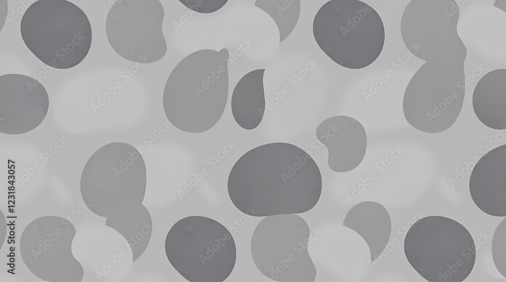 A seamless pattern of abstract shapes in shades of grey, rendered in a minimalist style with a subtle texture, arranged in a balanced and harmonious composition, creating a sense of ca. A seamless pattern of abstract shapes in shades of grey, rendered in a minimalist style with a subtle texture, arranged in a balanced and harmonious composition, creating a sense of ca.